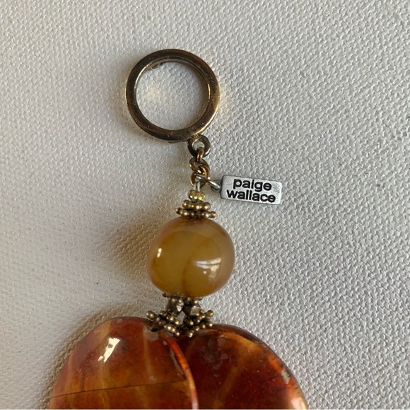 Paige Wallace 2 Strand Statement Necklace Chunky Agate Gemstone Tortoiseshell - Picture 13 of 13